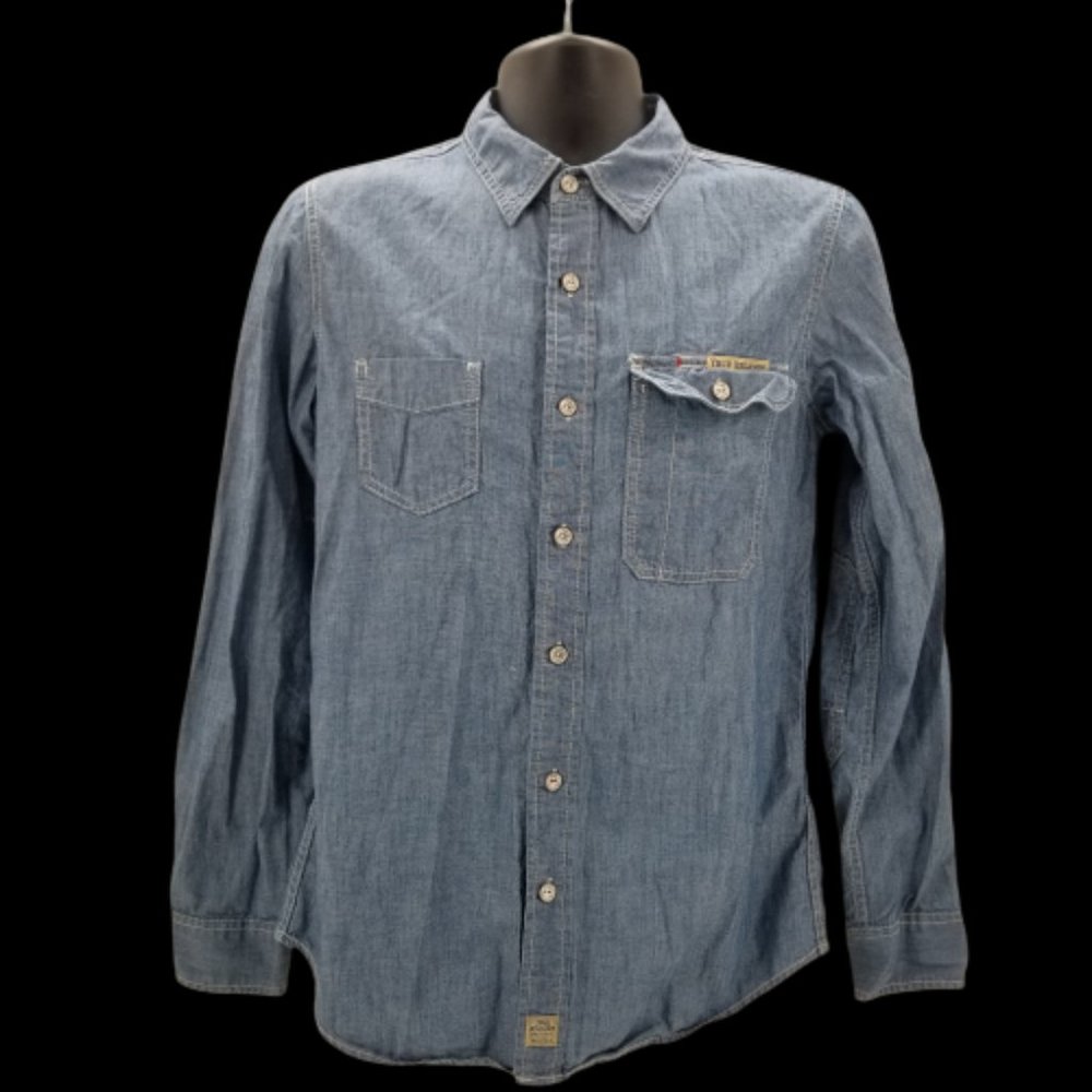True Religion Denim Distressed LONG SLEEVE Mens SHIRT Small S